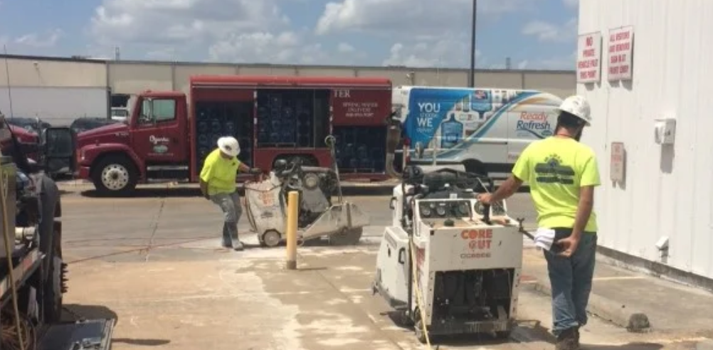 Industrial plant slab sawing — controlled concrete cuts (Photo 14)